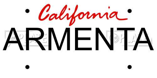 ARMENTA California License Plate