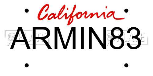 ARMIN83 California License Plate
