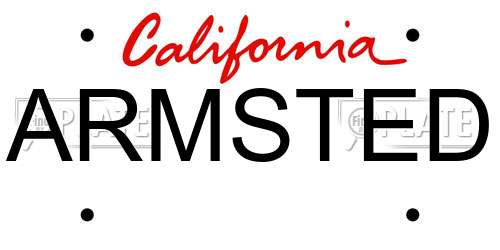 ARMSTED California License Plate