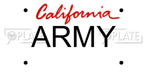 ARMY California License Plate