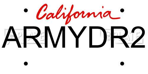 ARMYDR2 California License Plate