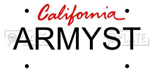 ARMYST California License Plate