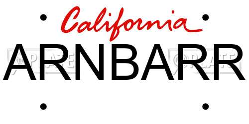 ARNBARR California License Plate