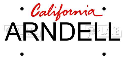 ARNDELL California License Plate