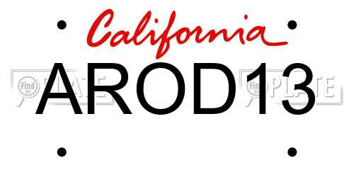 AROD13 California License Plate