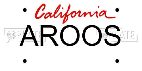 AROOS California License Plate