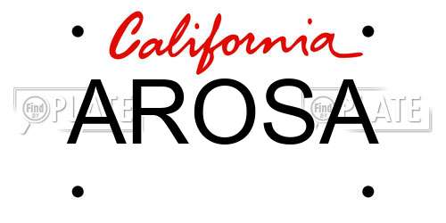 AROSA California License Plate