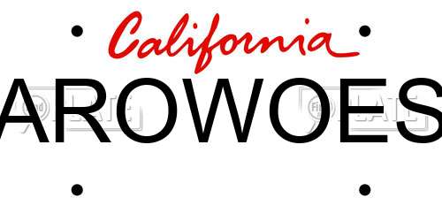 AROWOES California License Plate