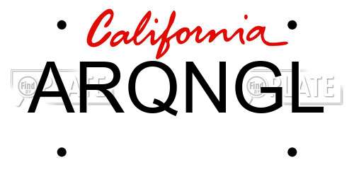 ARQNGL California License Plate
