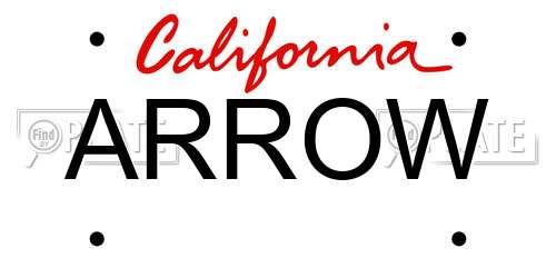 ARROW California License Plate
