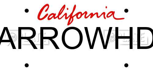 ARROWHD California License Plate