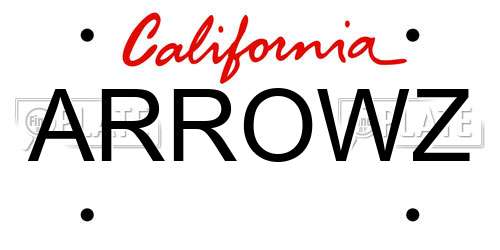 ARROWZ California License Plate
