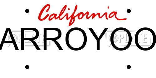 ARROYOO California License Plate
