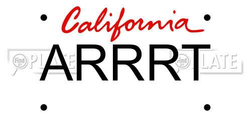 ARRRT California License Plate