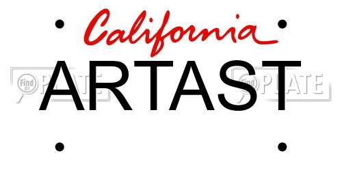 ARTAST California License Plate