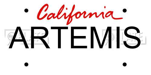 ARTEMIS California License Plate