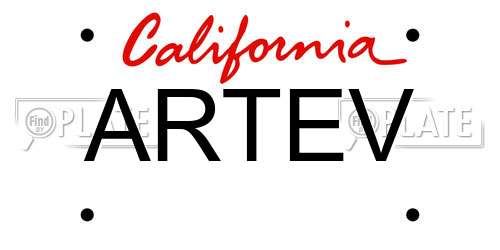 ARTEV California License Plate
