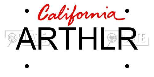 ARTHLR California License Plate