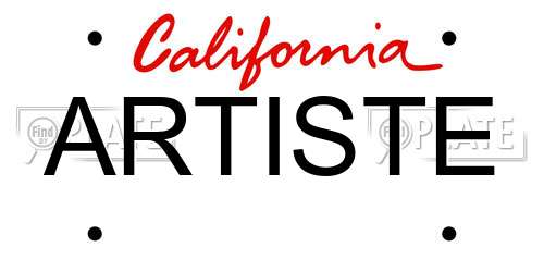 ARTISTE California License Plate