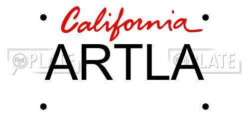 ARTLA California License Plate