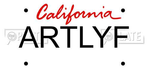 ARTLYF California License Plate