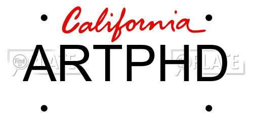 ARTPHD California License Plate
