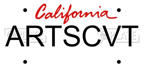 ARTSCVT California License Plate