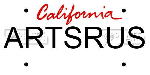 ARTSRUS California License Plate
