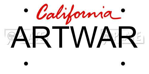 ARTWAR California License Plate