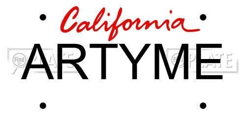 ARTYME California License Plate