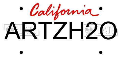 ARTZH2O California License Plate