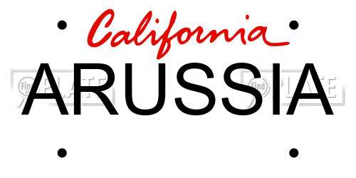 ARUSSIA California License Plate