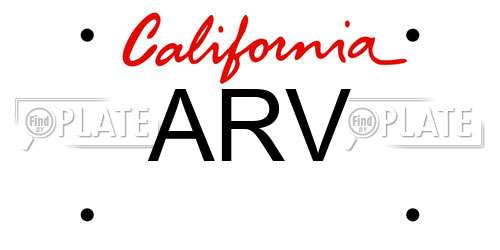 ARV California License Plate