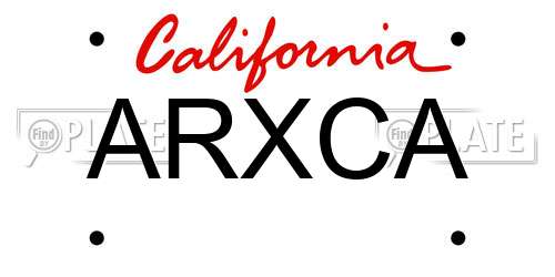 ARXCA California License Plate