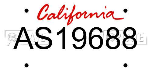 AS19688 California License Plate