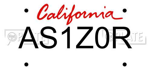 AS1Z0R California License Plate