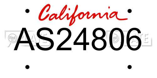 AS24806 California License Plate