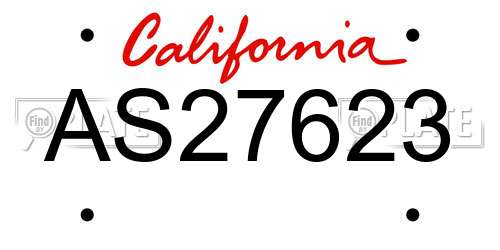 AS27623 California License Plate