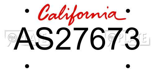 AS27673 California License Plate