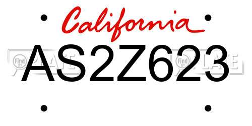 AS2Z623 California License Plate