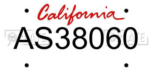 AS38060 California License Plate