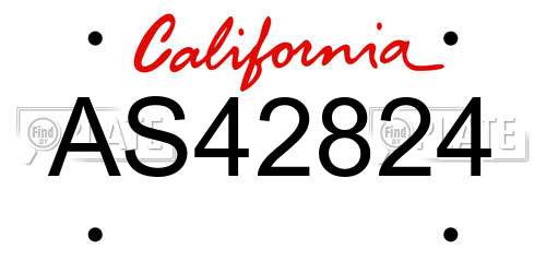 AS42824 California License Plate