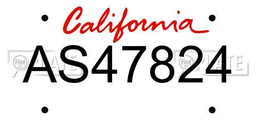AS47824 California License Plate