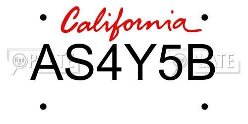 AS4Y5B California License Plate