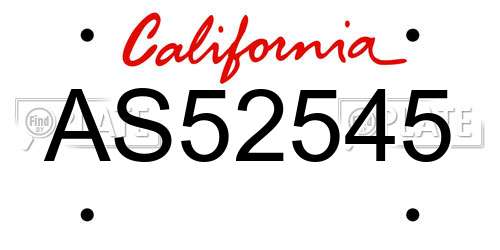 AS52545 California License Plate