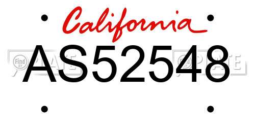 AS52548 California License Plate