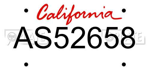 AS52658 California License Plate