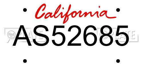 AS52685 California License Plate