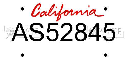 AS52845 California License Plate