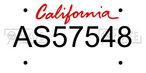 AS57548 California License Plate
